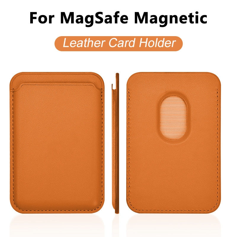For Magsafe Magnetic Leather Slot Card Holder Wallet Case For iPhone 14 Pro Max 13 12 11 For Samsung S23 Ultra S22 Accessories