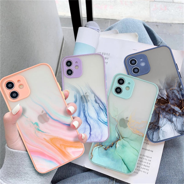 Marble Lens Protector iPhone Cases - Voxx Case