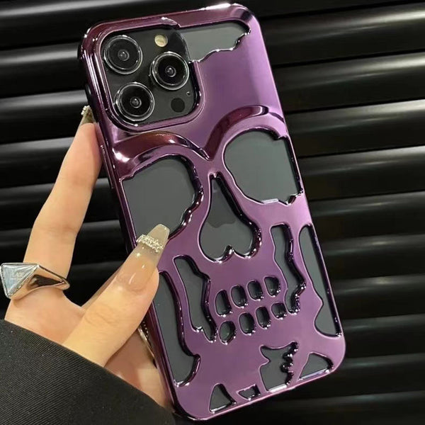 Hollow Skull 3D Plating iPhone Cases