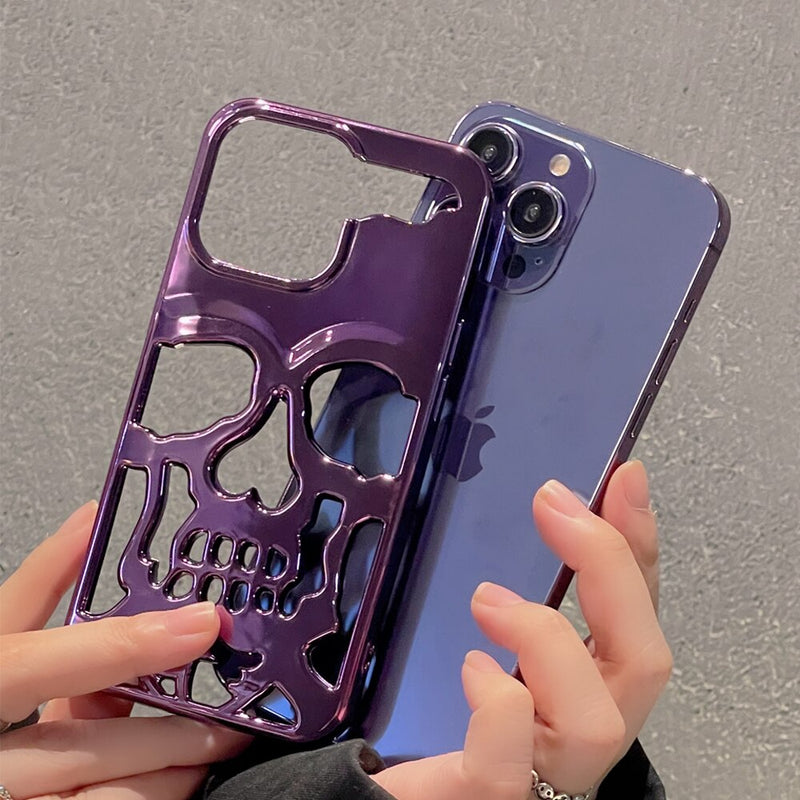 Hollow Skull 3D Plating iPhone Cases
