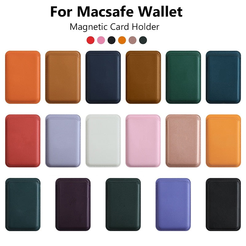 For Magsafe Magnetic Leather Slot Card Holder Wallet Case For iPhone 14 Pro Max 13 12 11 For Samsung S23 Ultra S22 Accessories