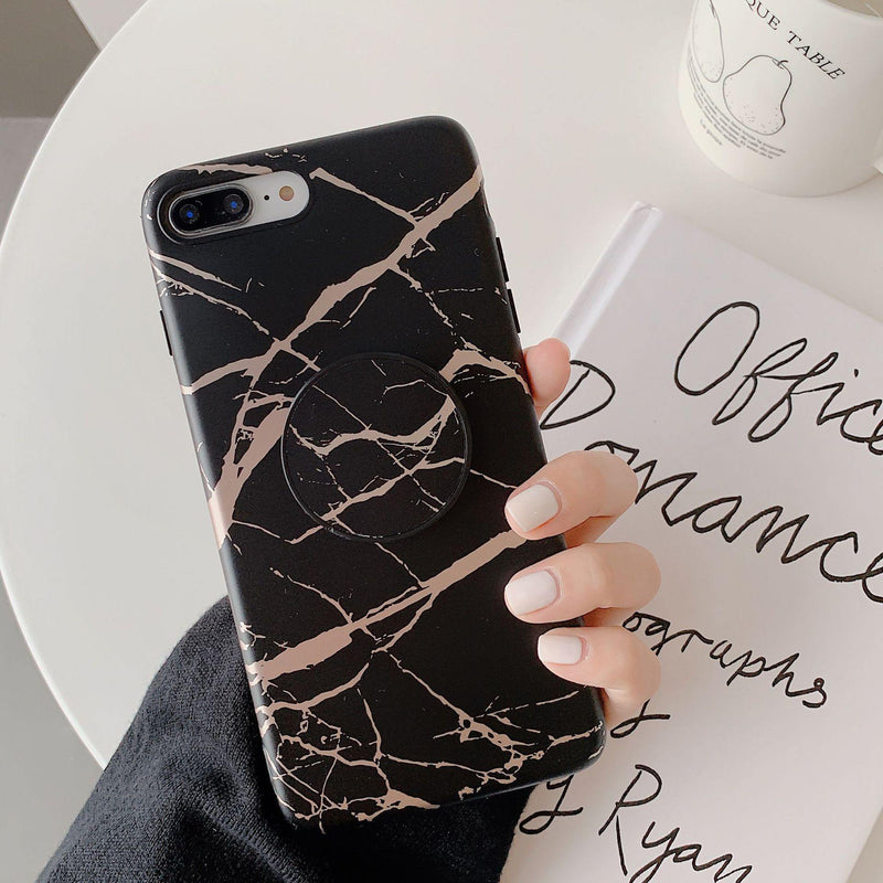 Black Marble + Grip iPhone Case - VoxxCase