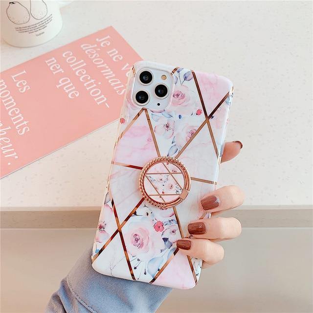Geometric Marble Plating + Grip Samsung Cases - VoxxCase