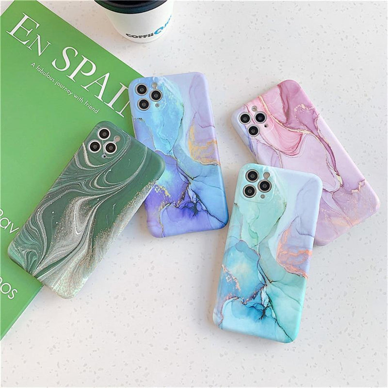 Gradual Blue Reflections Marble iPhone Case - VoxxCase