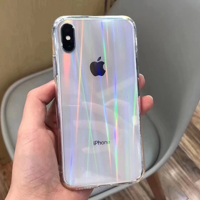 Soft Rainbow Laser iPhone Case