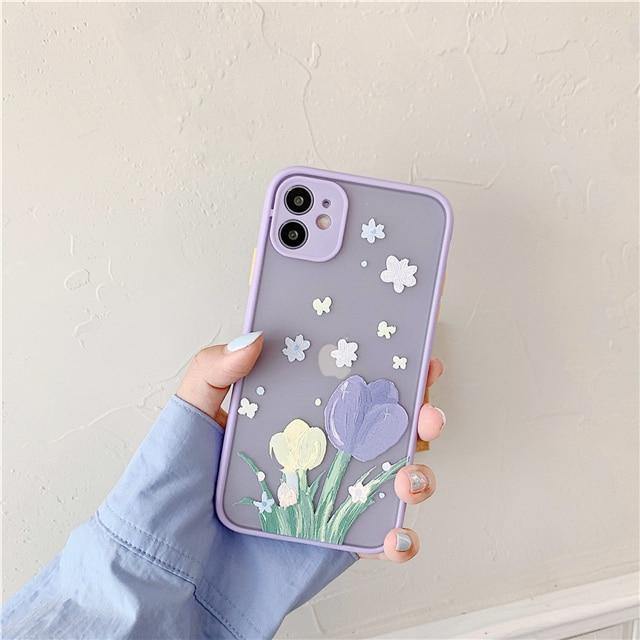 Purple floral iPhone case