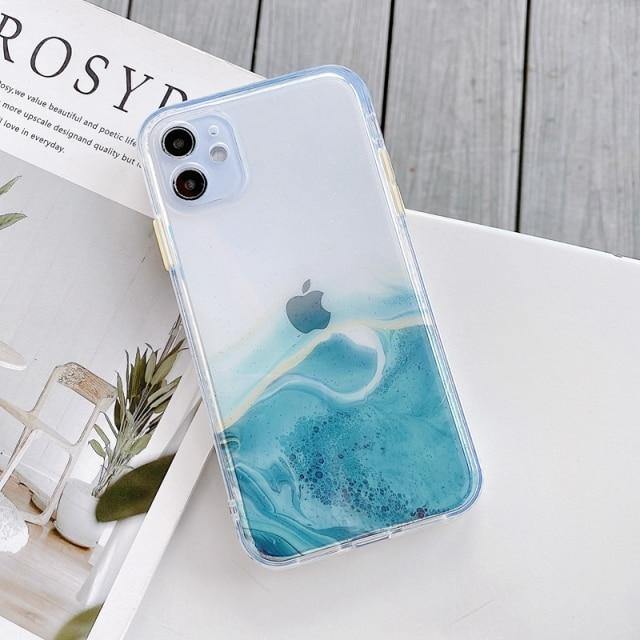 Watercolor Transparent Marble iPhone Cases - Voxx Case