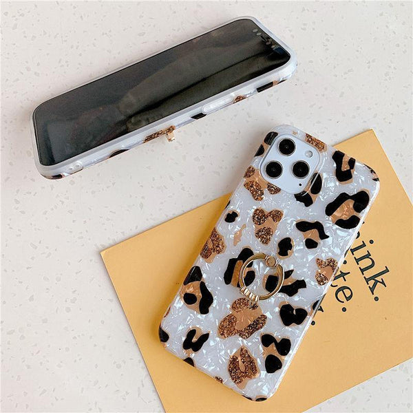 Leopard Print + Holder iPhone Case - VoxxCase
