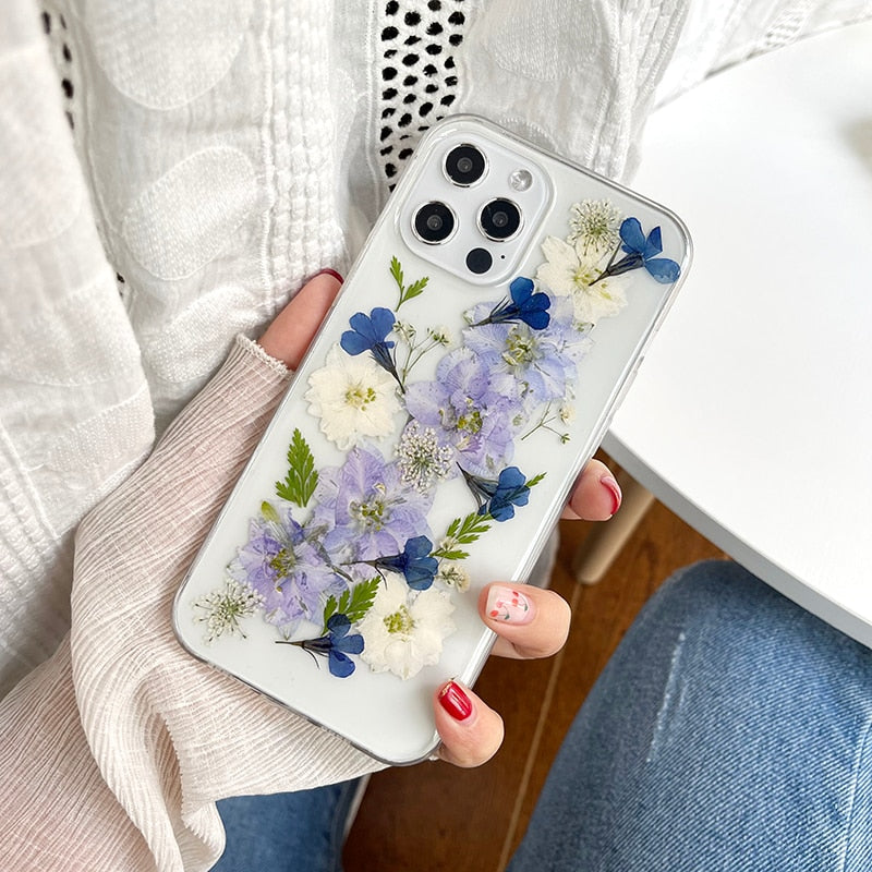 Real Pressed Dried Flowers Phone Case