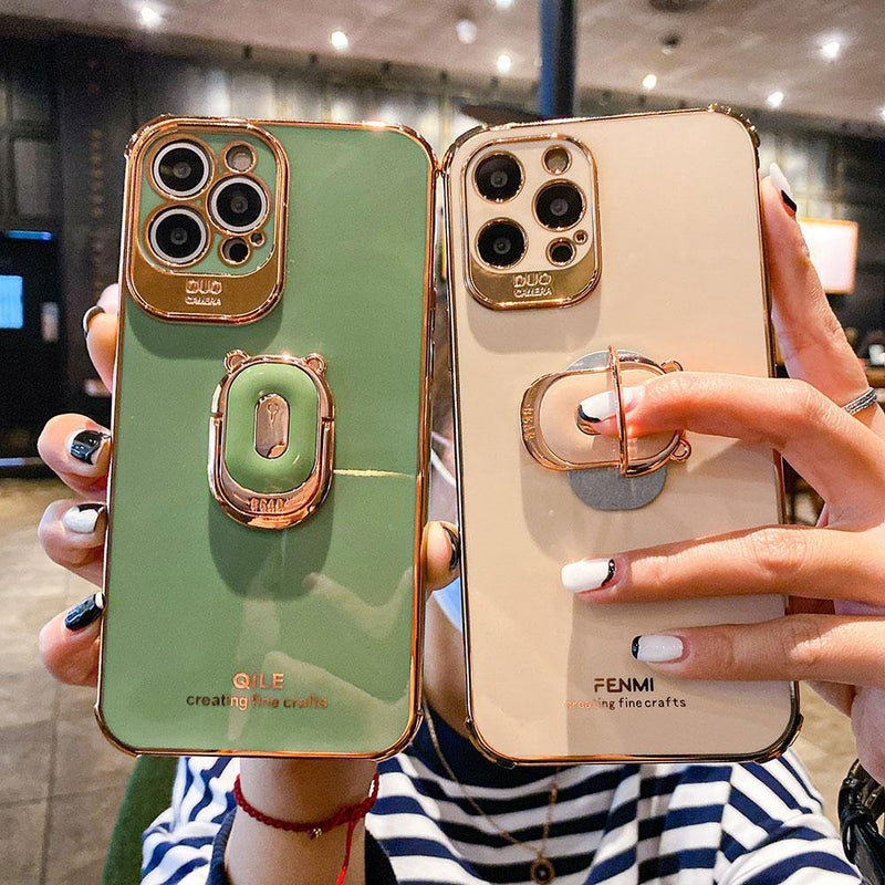Luxury Anti-Knock iPhone Cases - Light Green & Pink - VoxxCase