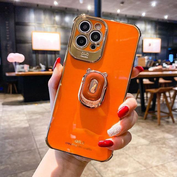 Luxury Anti-Knock iPhone Cases - Orange & White - VoxxCase