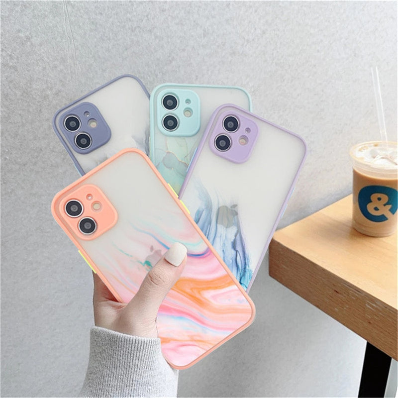Marble Lens Protector iPhone Cases - Voxx Case