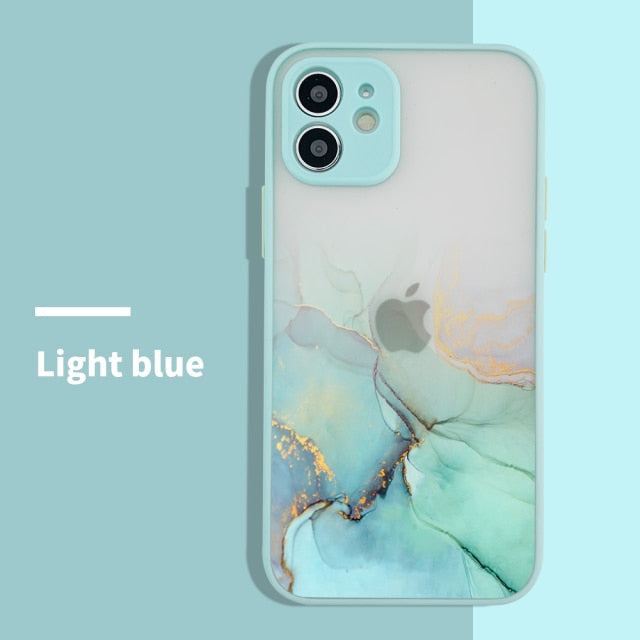Marble Lens Protector iPhone Cases