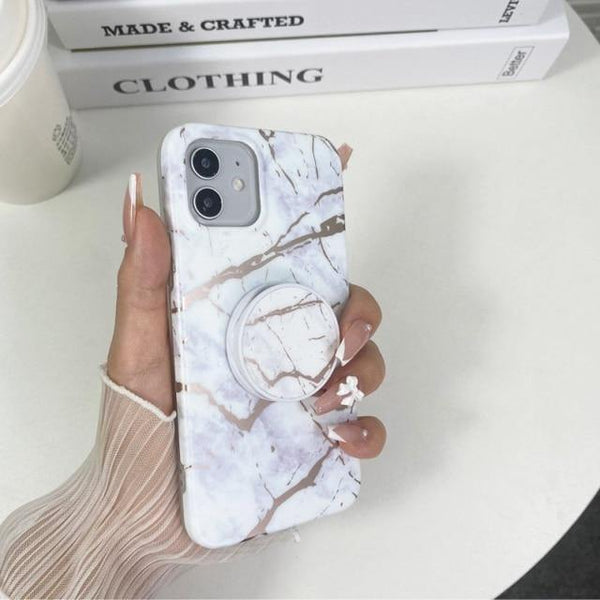 Glossy Ice Cracks + Grip iPhone Case