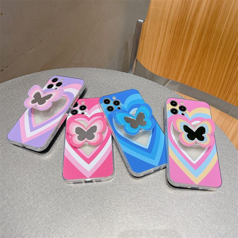Butterfly Heart Mirror iPhone Cases