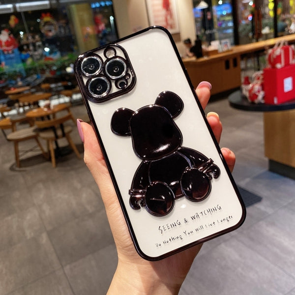 Ultra Protection 3D Bear Plating iPhone Case