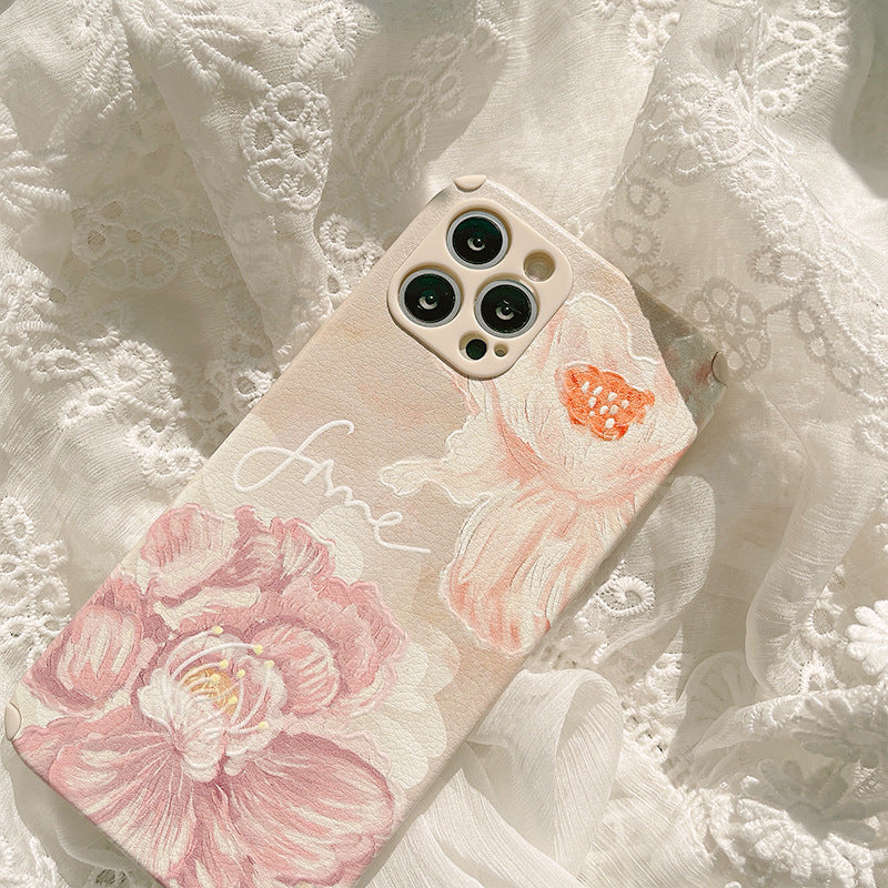 Lens Protective Vintage Flower iPhone Case
